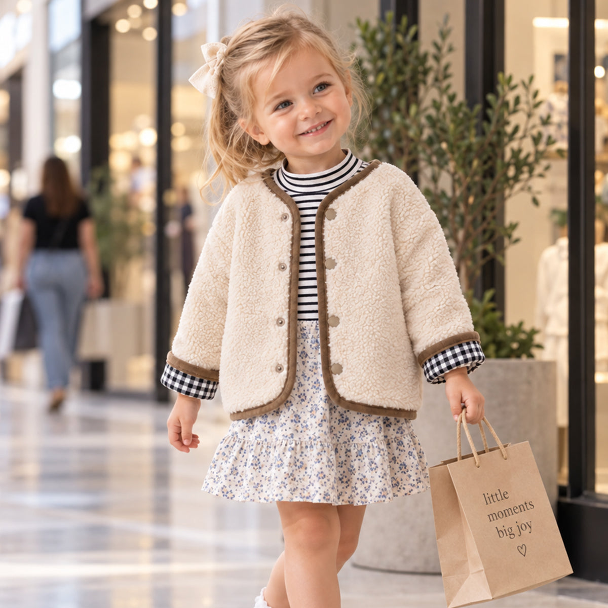 SoHo Kids | Unisex Plaid Fleece Reversible Sherpa Jacket