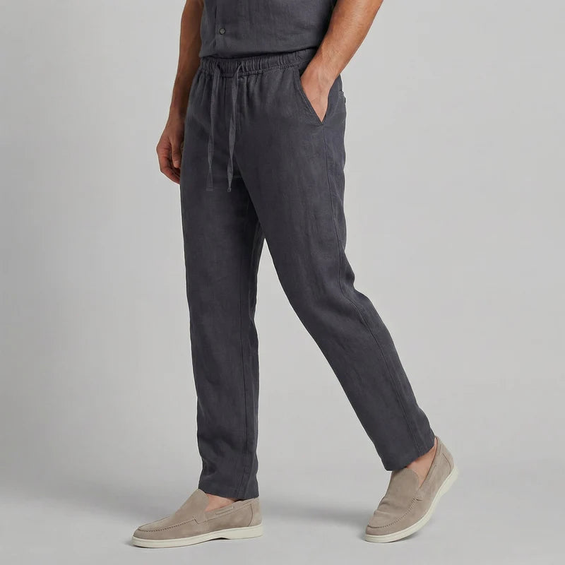 The Cremona Men's Relaxed Fit Linen Drawstring Trousers