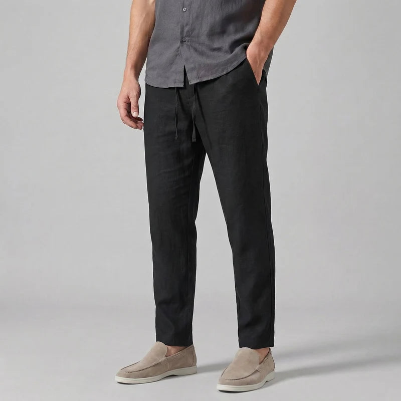 The Cremona Men's Relaxed Fit Linen Drawstring Trousers