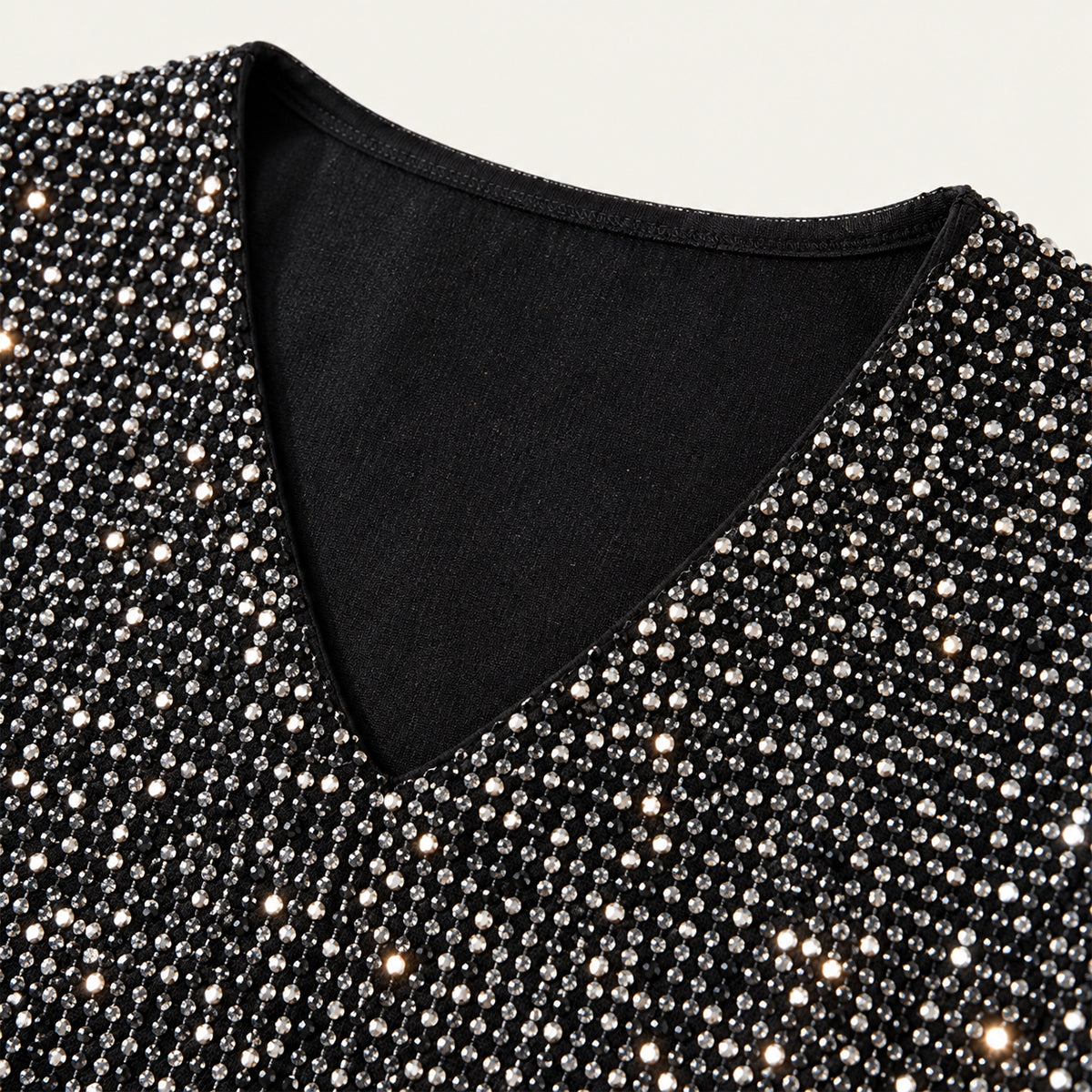 Women's Glitter V Neck Long Sleeve Top