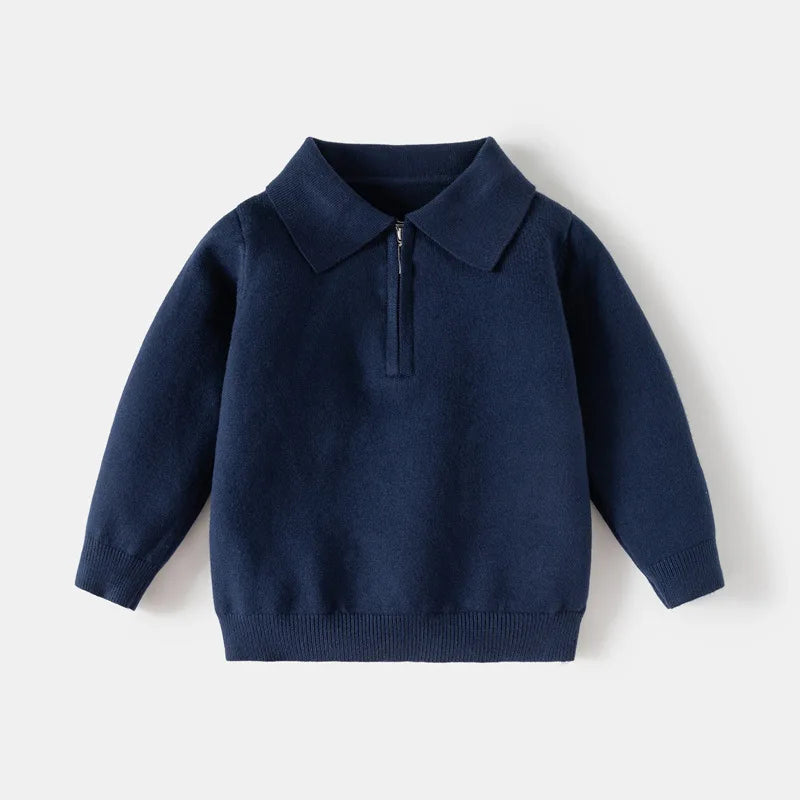 SoHo Kids Quarter Zip Knit Polo Sweater