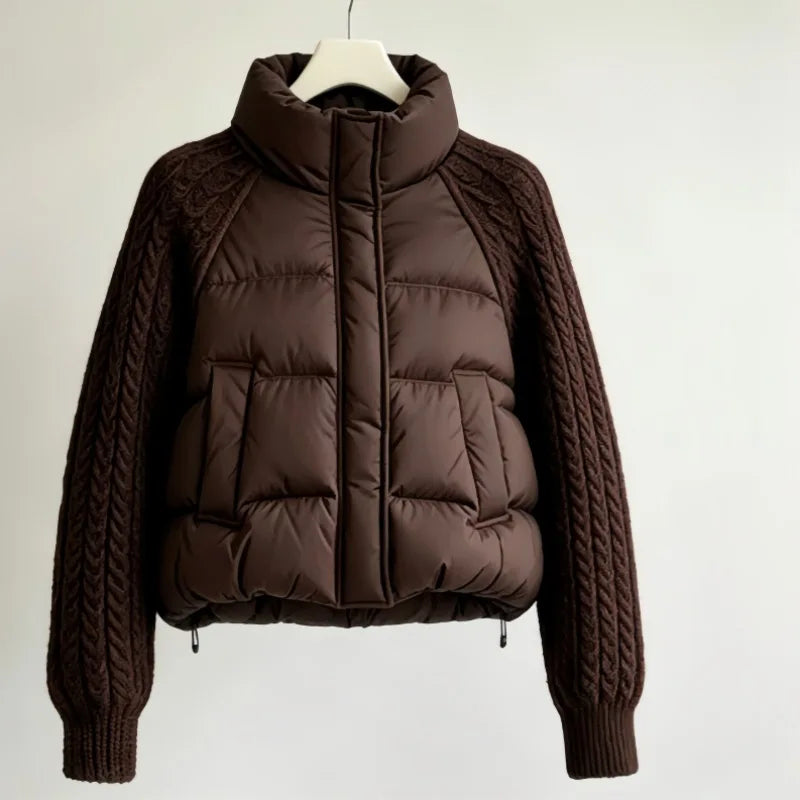 Women's Two Texture Puffer, Quilted and Knit