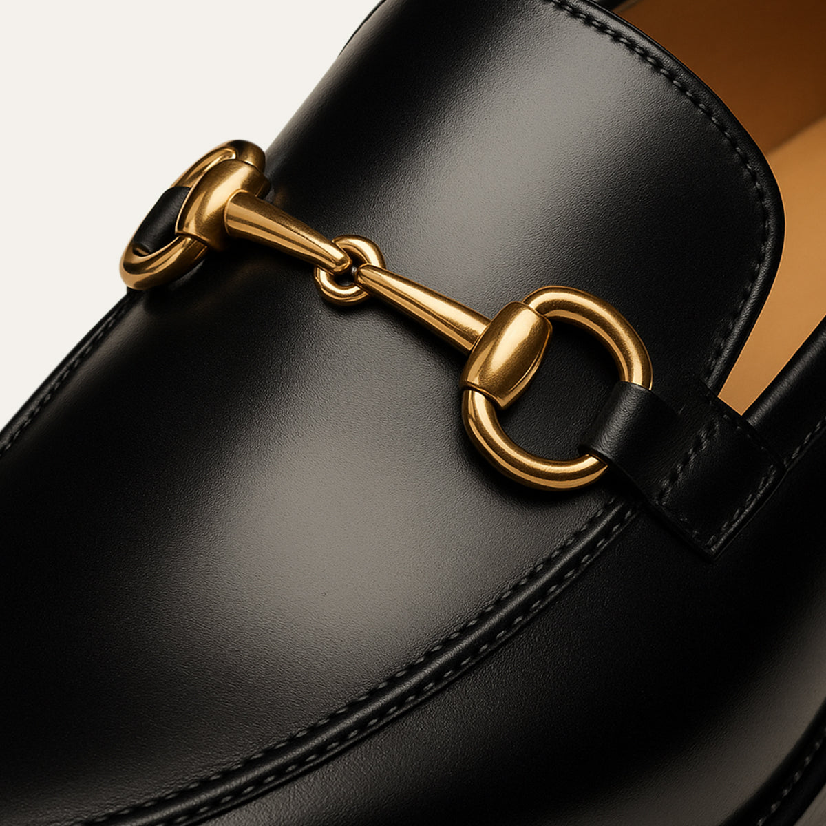 The Caernarfon Men's Black Faux Leather Horsebit Foral Loafers