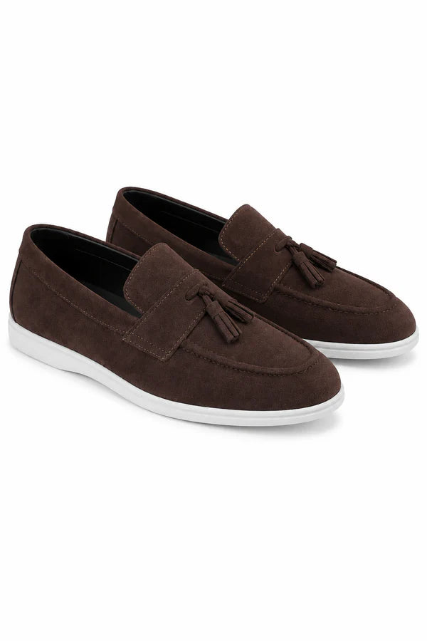 The Prescott Men's Suede Tassel Slip On Loafers - Brown