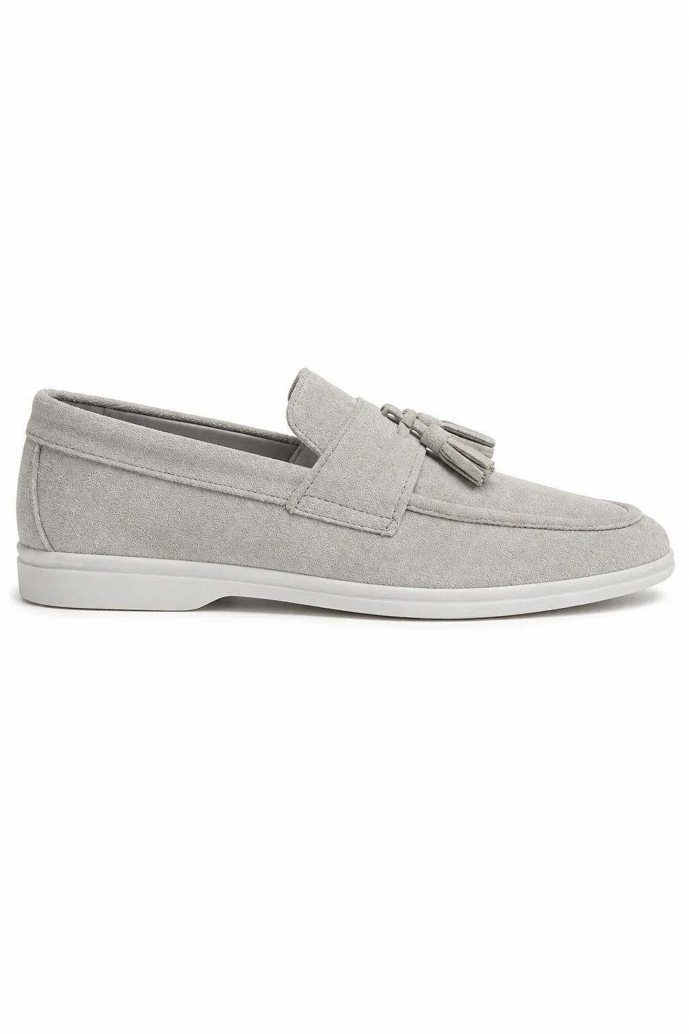 The Prescott Men's Suede Tassel Slip On Loafers - Gray