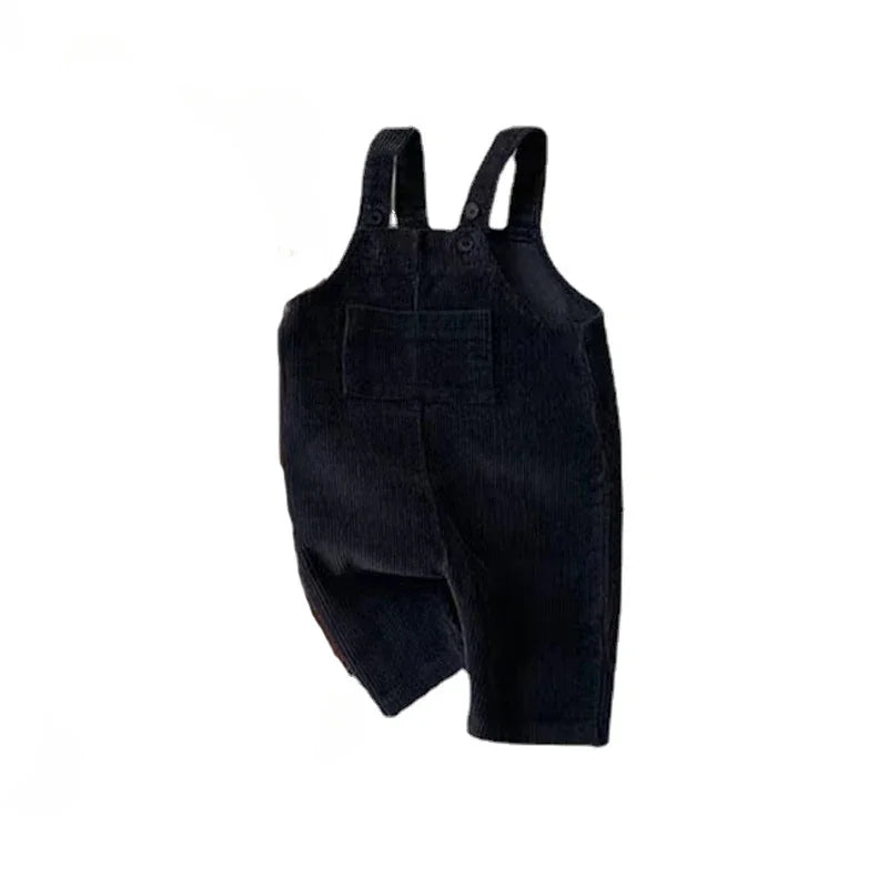 Unisex Corduroy Overalls Romper – Navy Blue