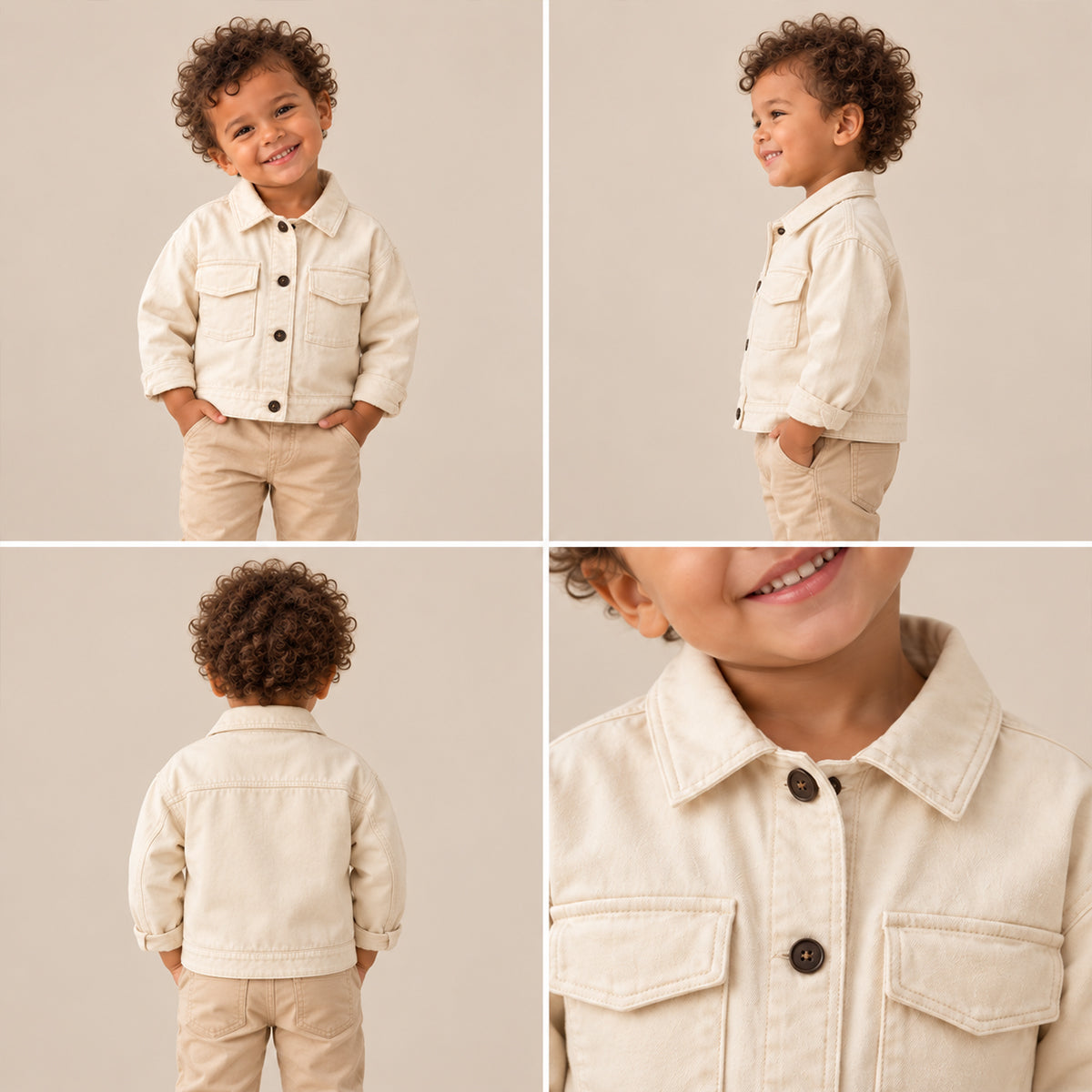 SoHo Kids Button Up Utility Coat with Chest Pockets