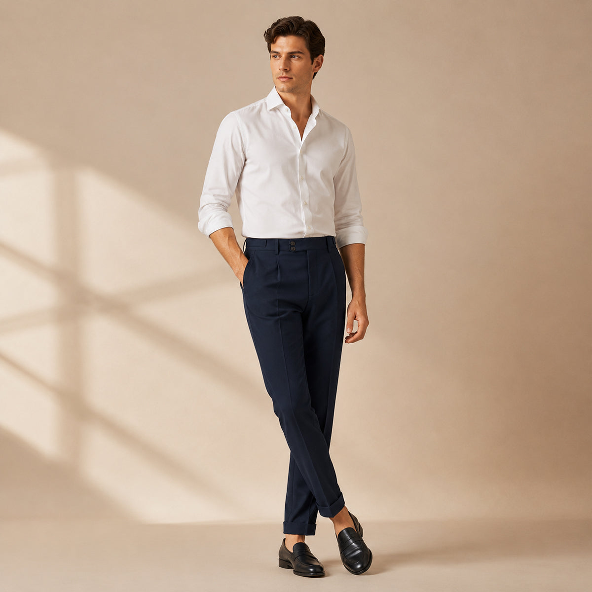 The Dromana Men’s Tailored Smart Slim Fit Pleated Dress Pants