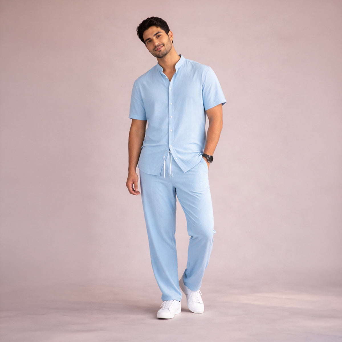 The Glenford Hill Men’s Linen Summer Soft Set – Shirt & Pants