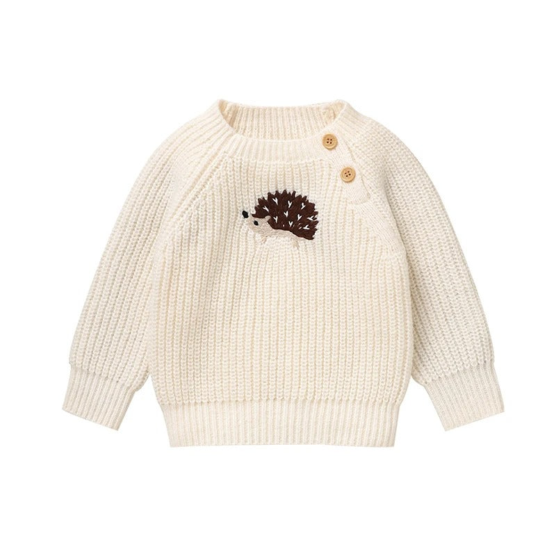 SoHo Kids Hedgehog Button Detail Knit Sweater