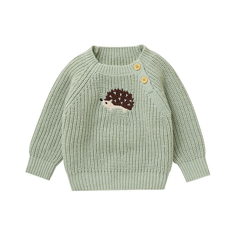 SoHo Kids Hedgehog Button Detail Knit Sweater