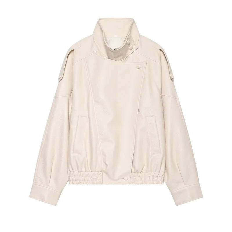 Women's Minimal Faux Leather Jacket