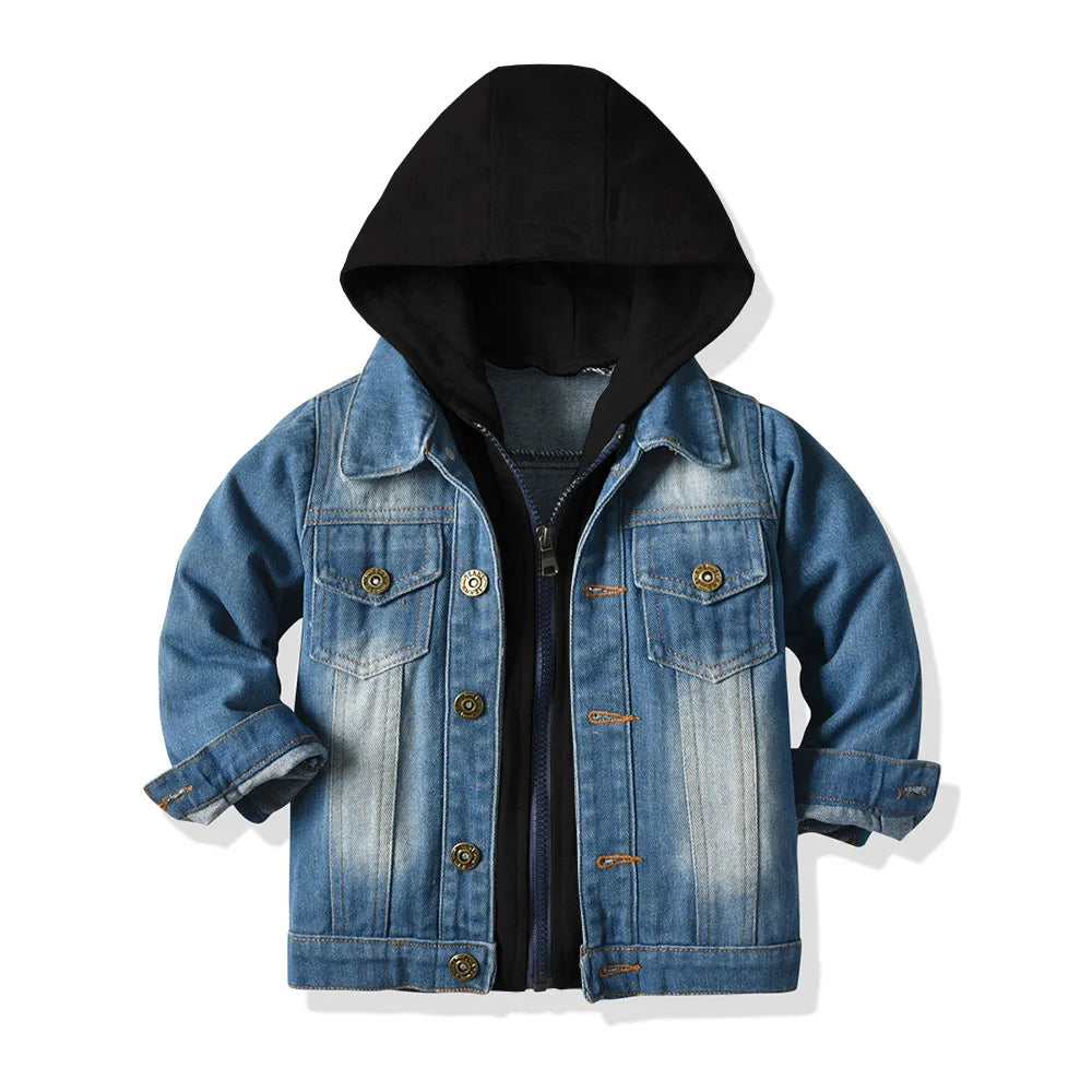 Baby Boys Distressed Button Up Denim Jacket