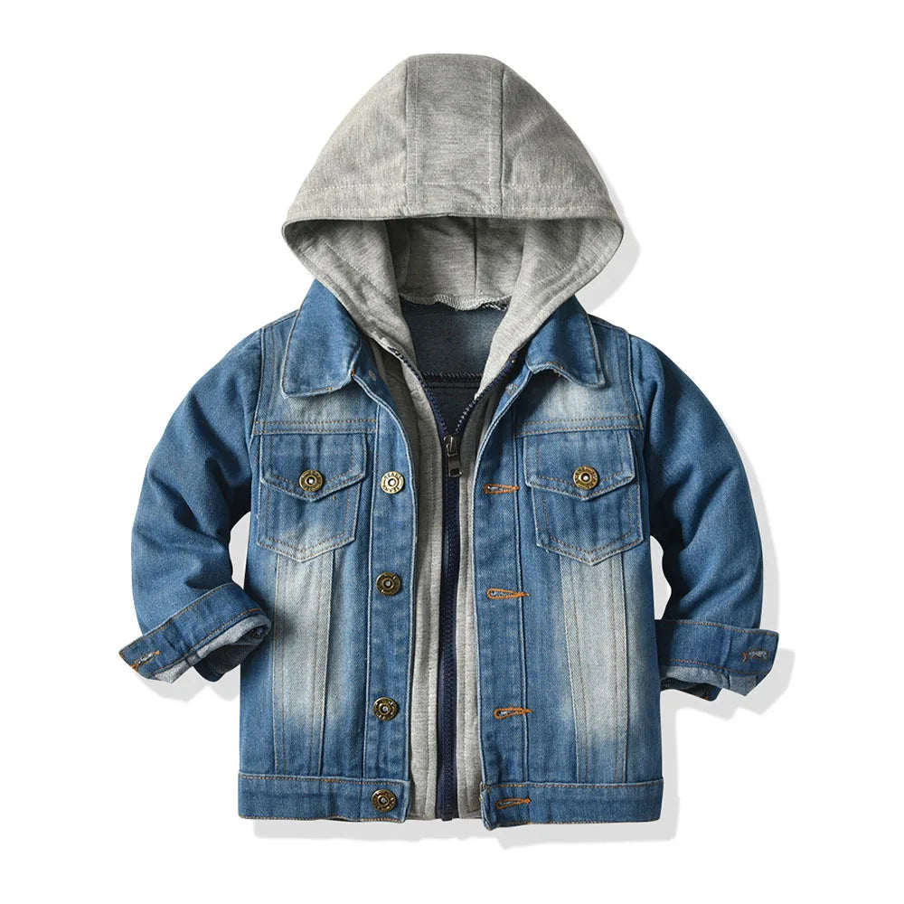 Baby Boys Distressed Button Up Denim Jacket