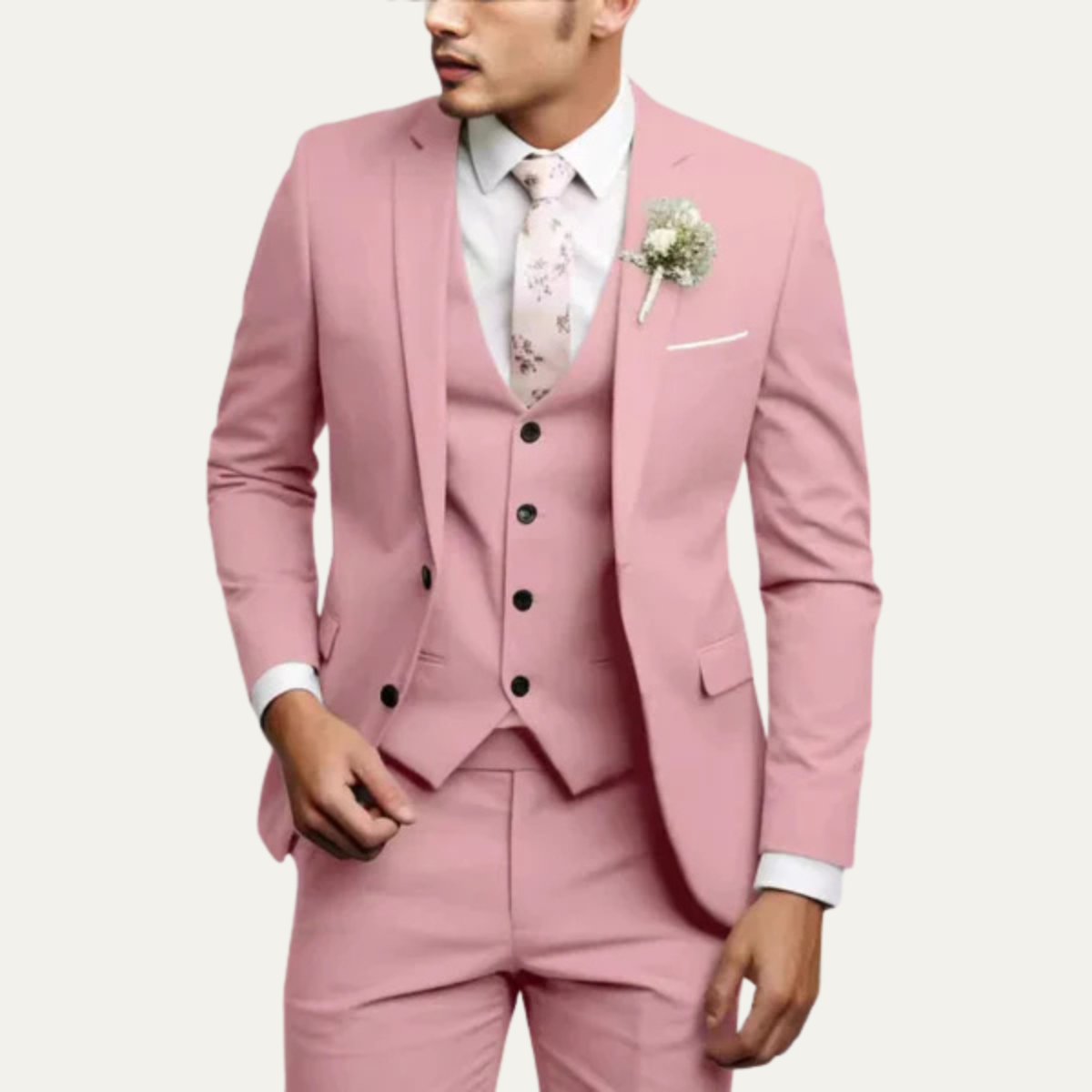 The Windermere Men’s Elegant 3 Piece Slim Fit Business Suit Set