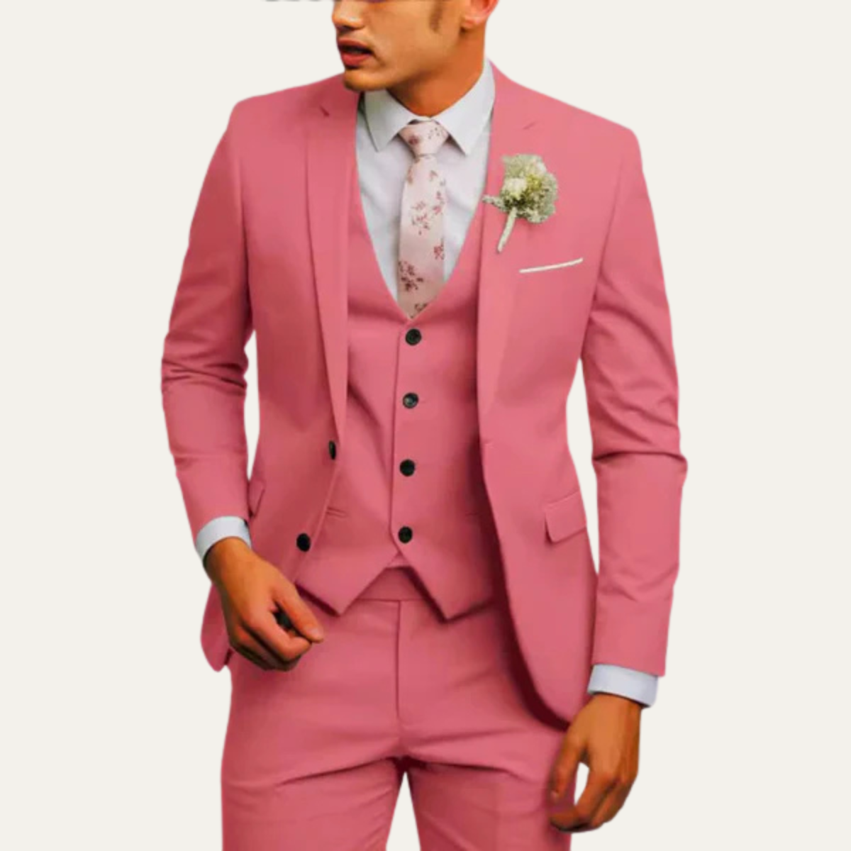 The Windermere Men’s Elegant 3 Piece Slim Fit Business Suit Set