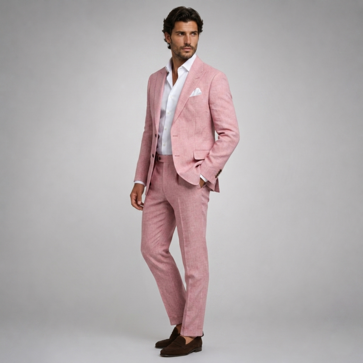 The Hillford Men’s Linen Slim Fit 2 Piece Suit – Blazer and Pants