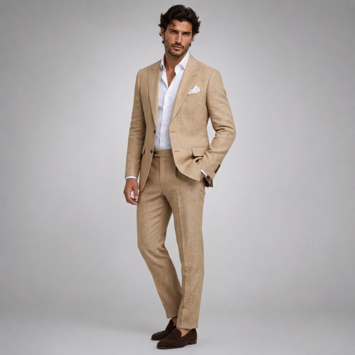 The Hillford Men’s Linen Slim Fit 2 Piece Suit – Blazer and Pants