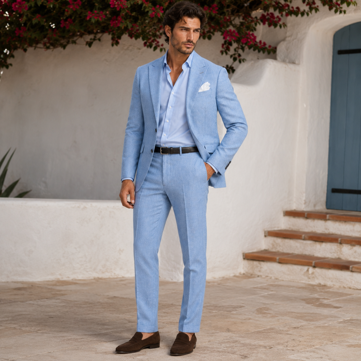 The Hillford Men’s Linen Slim Fit 2 Piece Suit – Blazer and Pants