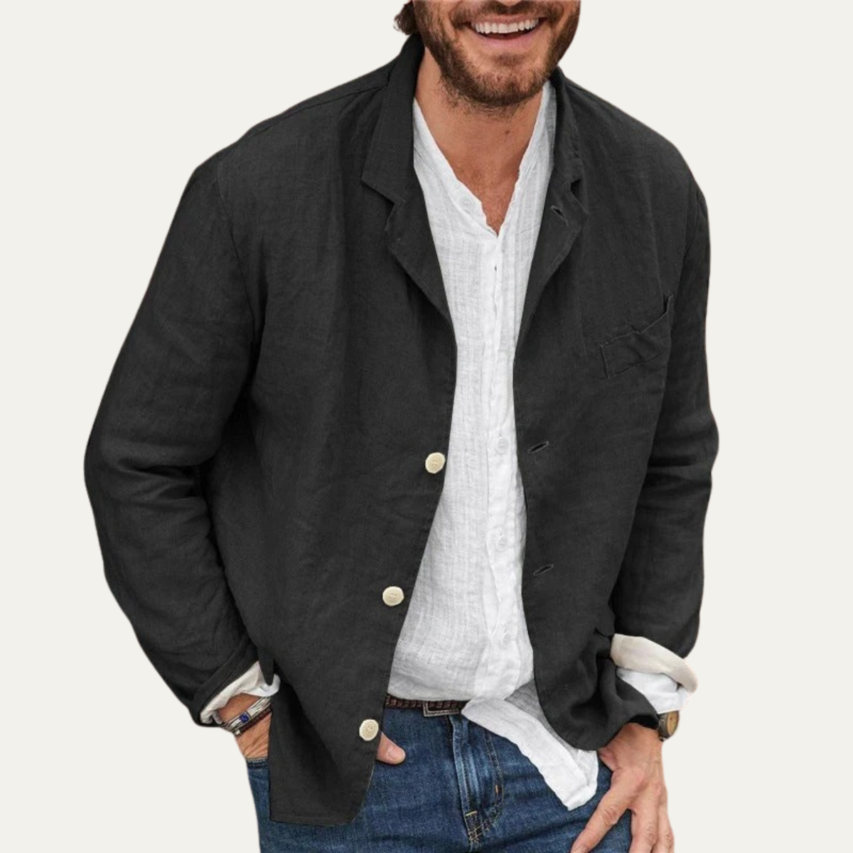 The Milan Men's Stylish Linen Jacket - Lightweight Blazer