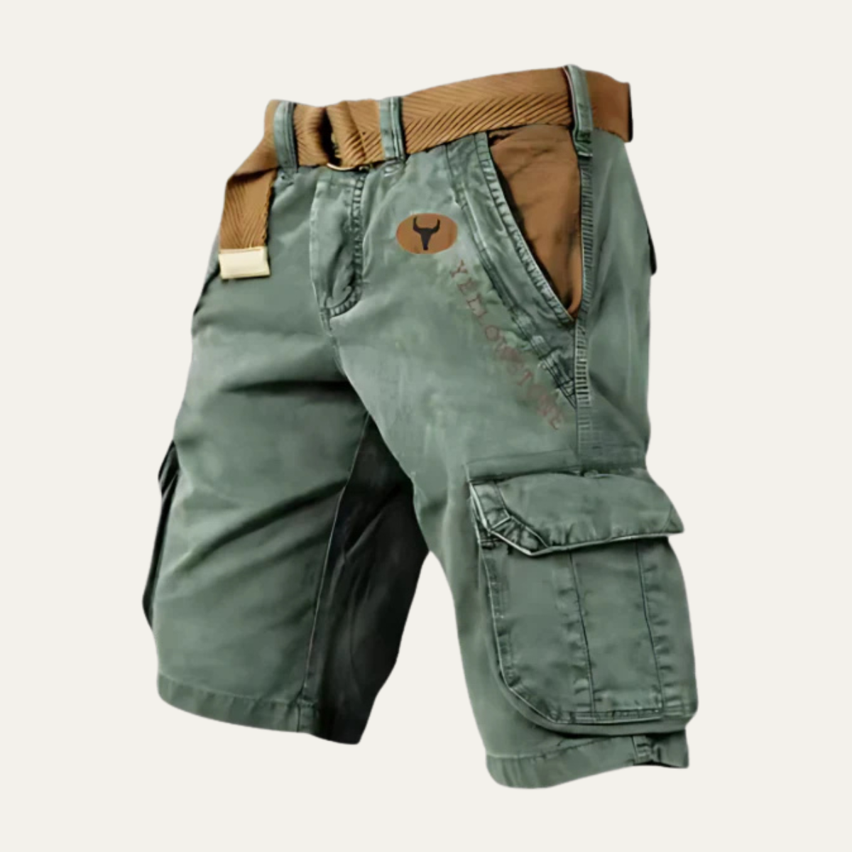 The Harrington Men’s Multi Pocket Tactical Cargo Shorts with Belt