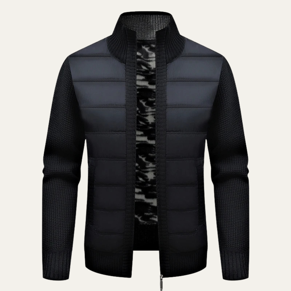 The Caserta Men’s Warm Winter Zip Up Quilted Knit Puffer Jacket