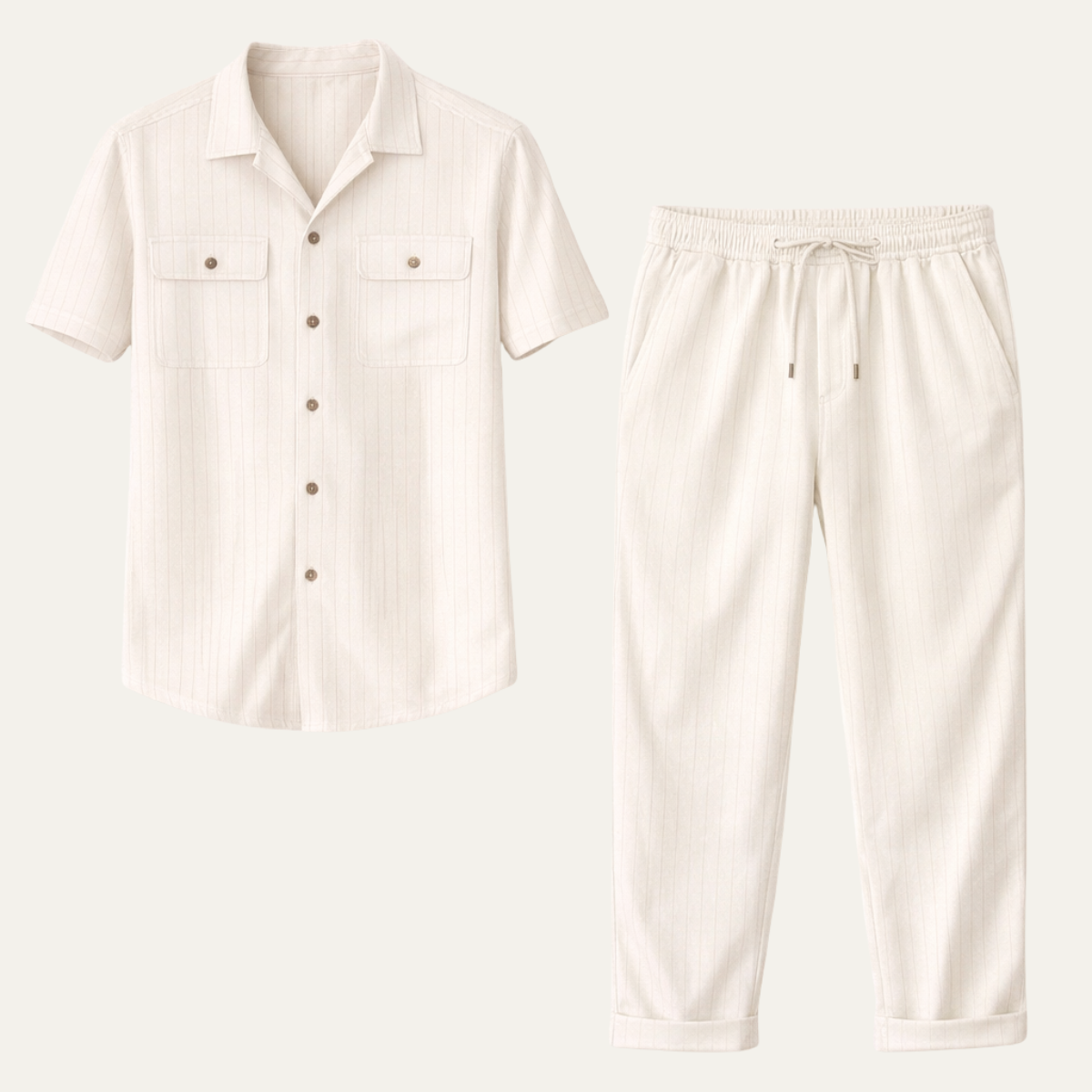 The Edgemont Men’s Casual Button Up Shirt & Pants Set