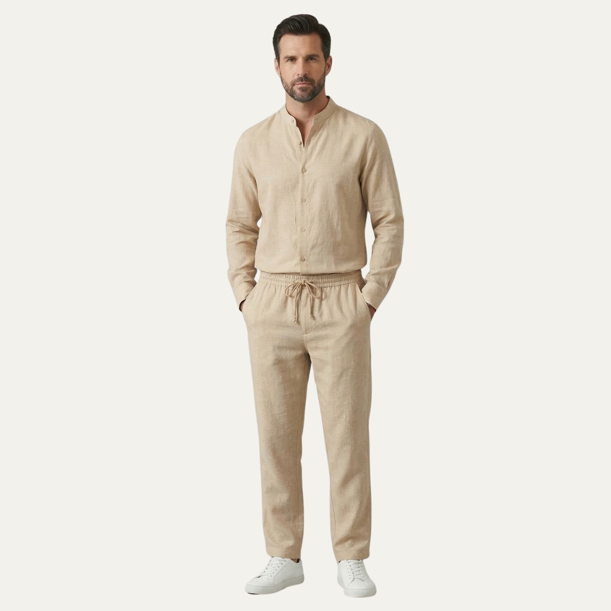 The Willowlake Men’s Casual Cotton Linen Set –  Shirt & Pants