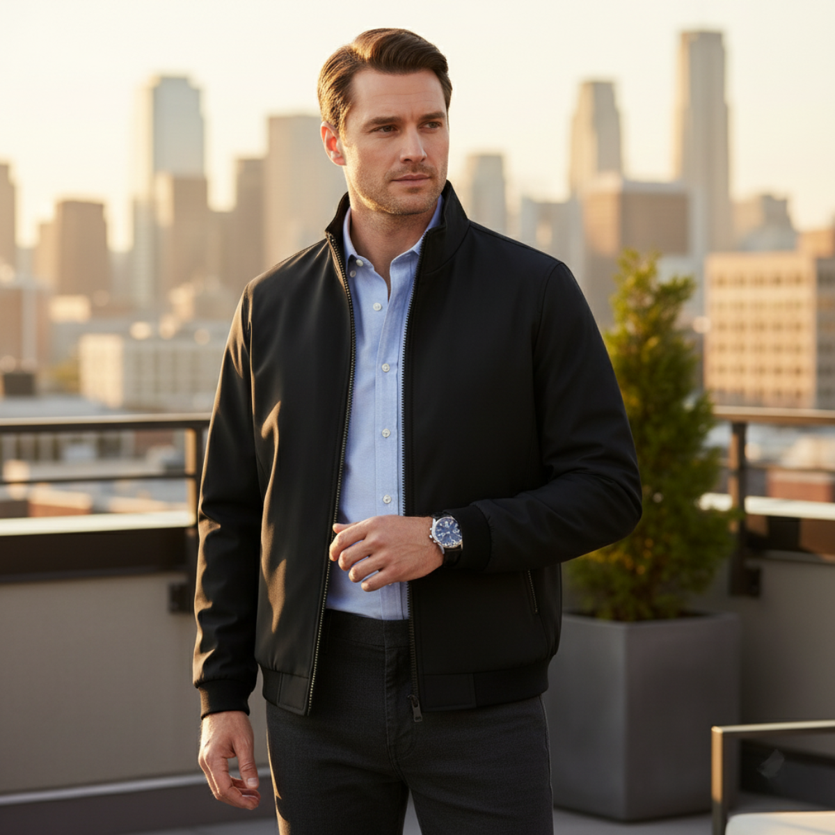 The Eversley Men’s Elegant Warm Fleece Lining Jacket