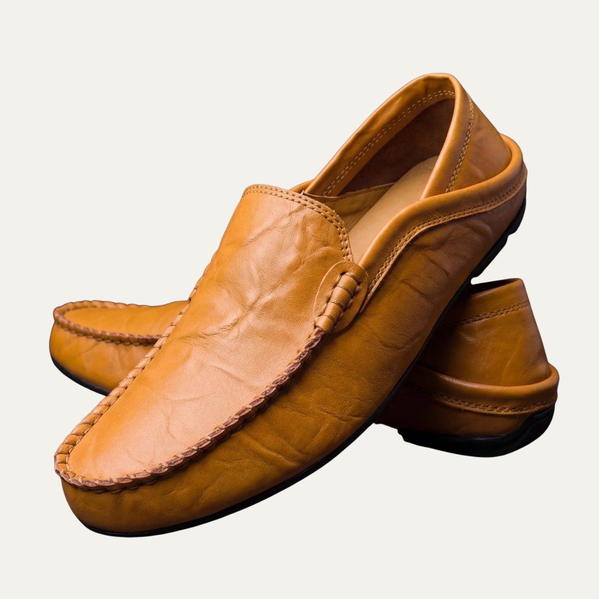 The Houston Men's Lightweight Leather Slip On Loafers