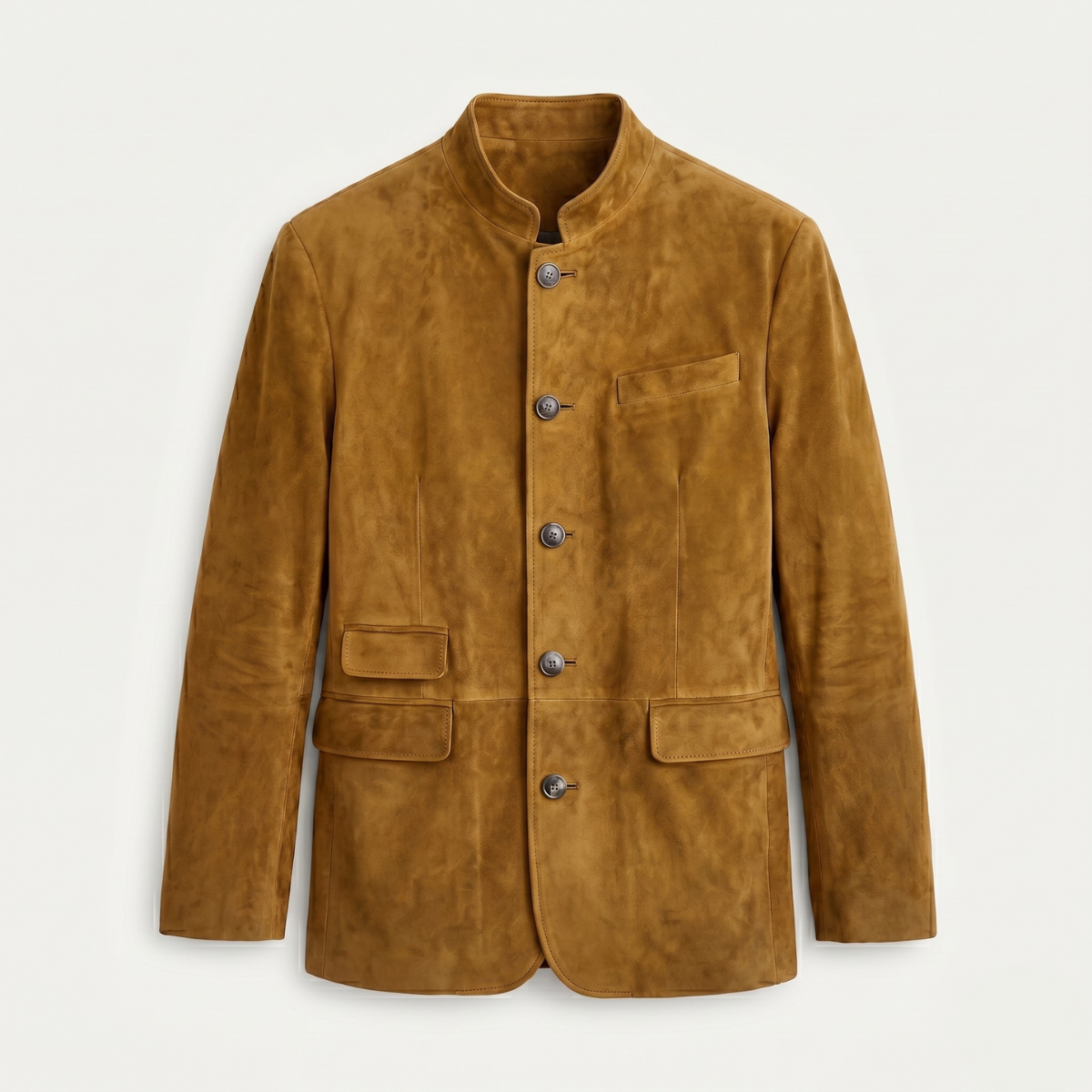 The Belmont Men’s Casual Suede Blazer Jacket – Single Breasted Button Coat