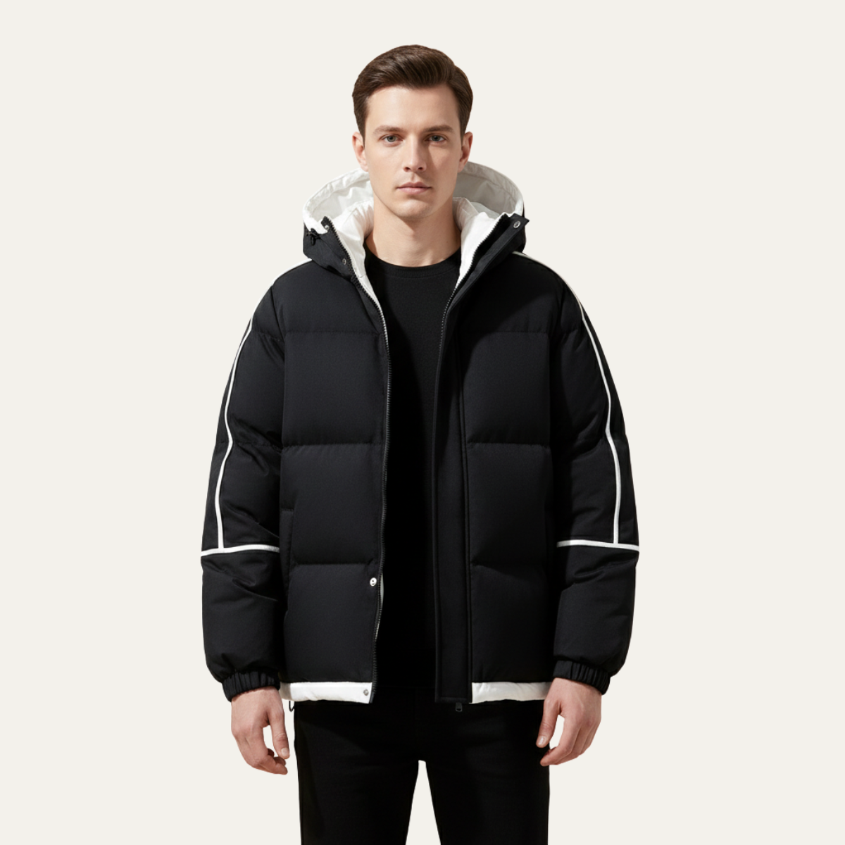 The London Men's Waterproof Puffer Jacket - Luxury Hooded Jacket
