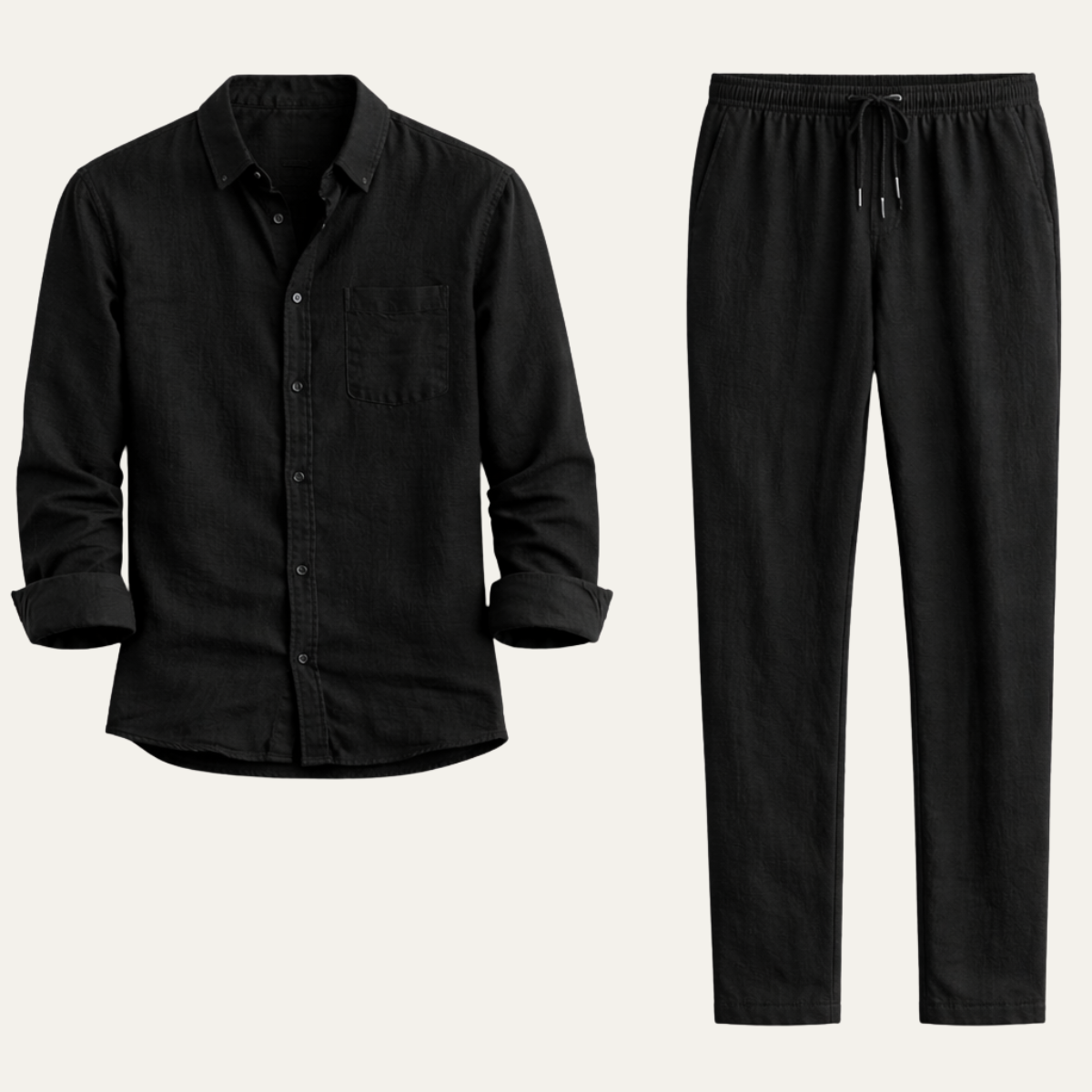 The Monferrato Men’s Linen Shirt and Pants Set – Casual Two Piece Outfit