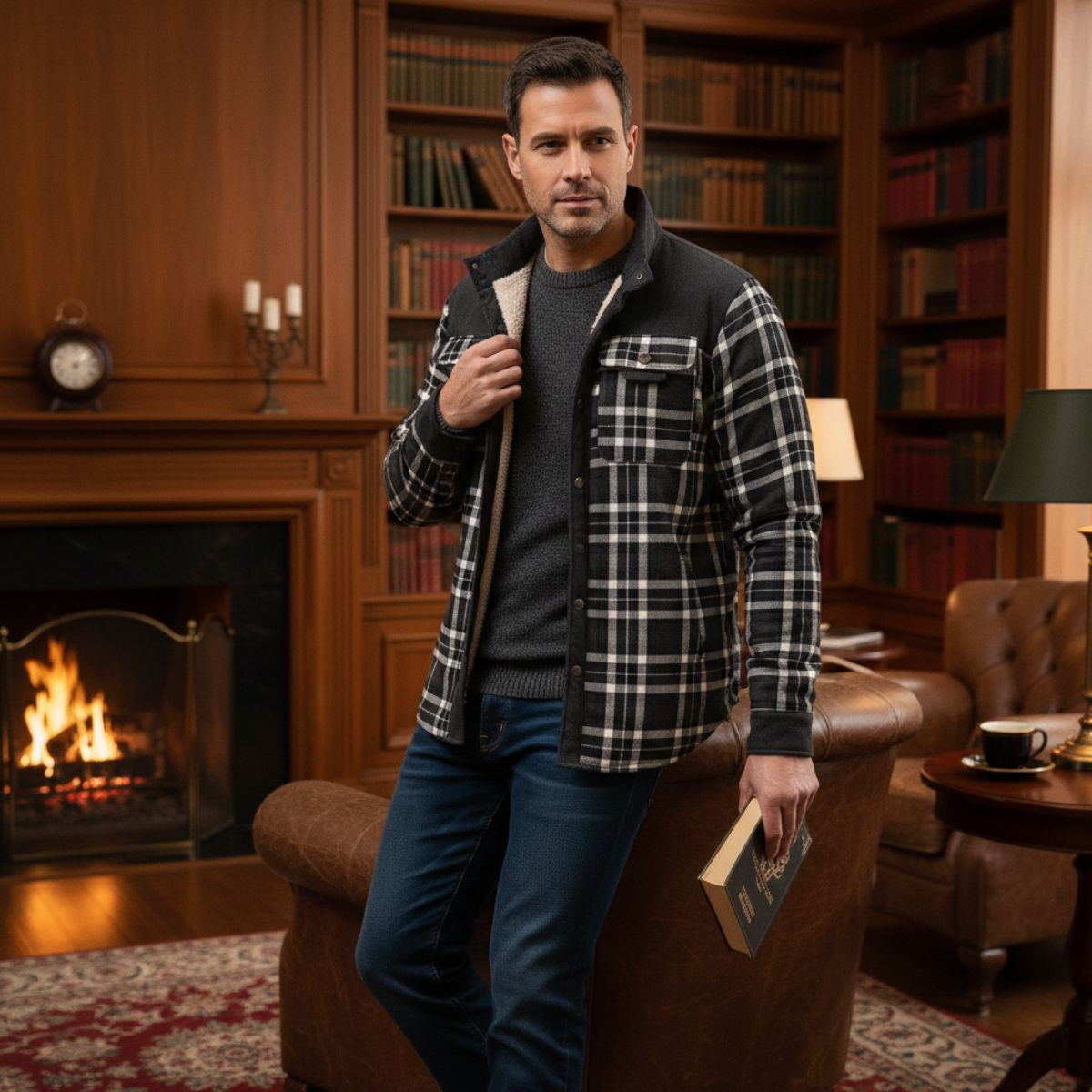 The Gallipoli Men’s Warm Winter Plaid Check Jacket