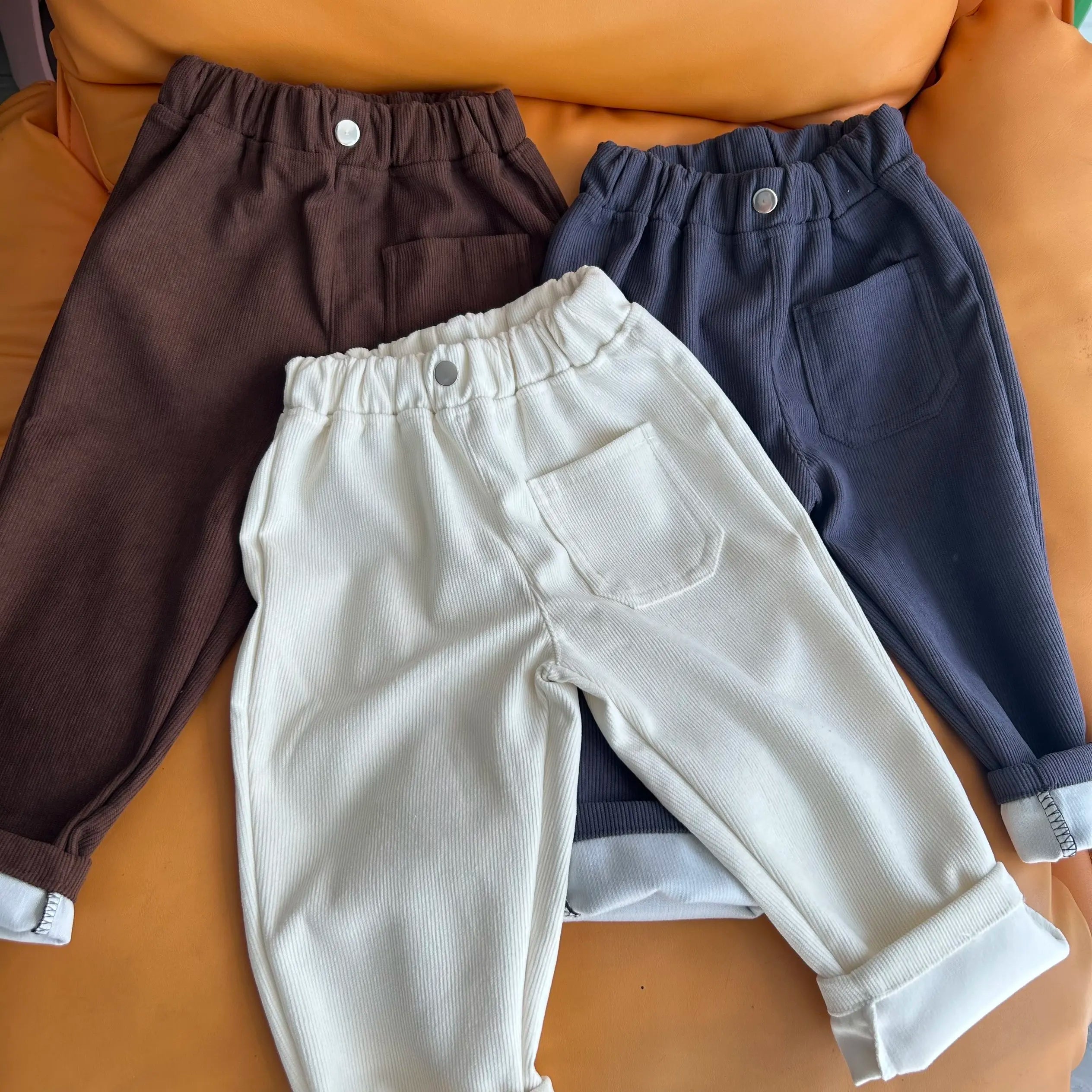 Unisex  Loose Fit Casual Corduroy Pants