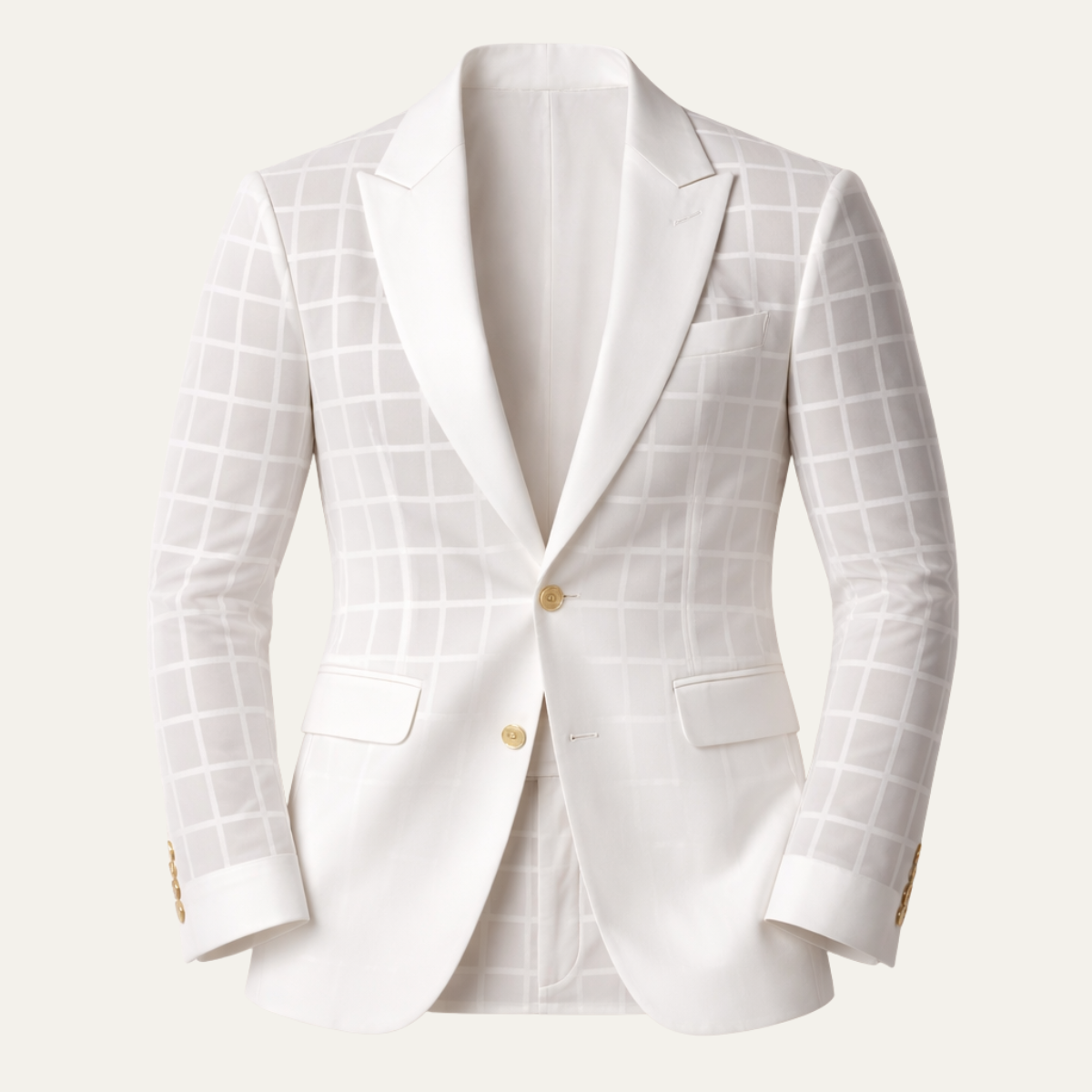 The Biarritz Men’s Single Breasted Sheer Plaid Suit Blazer