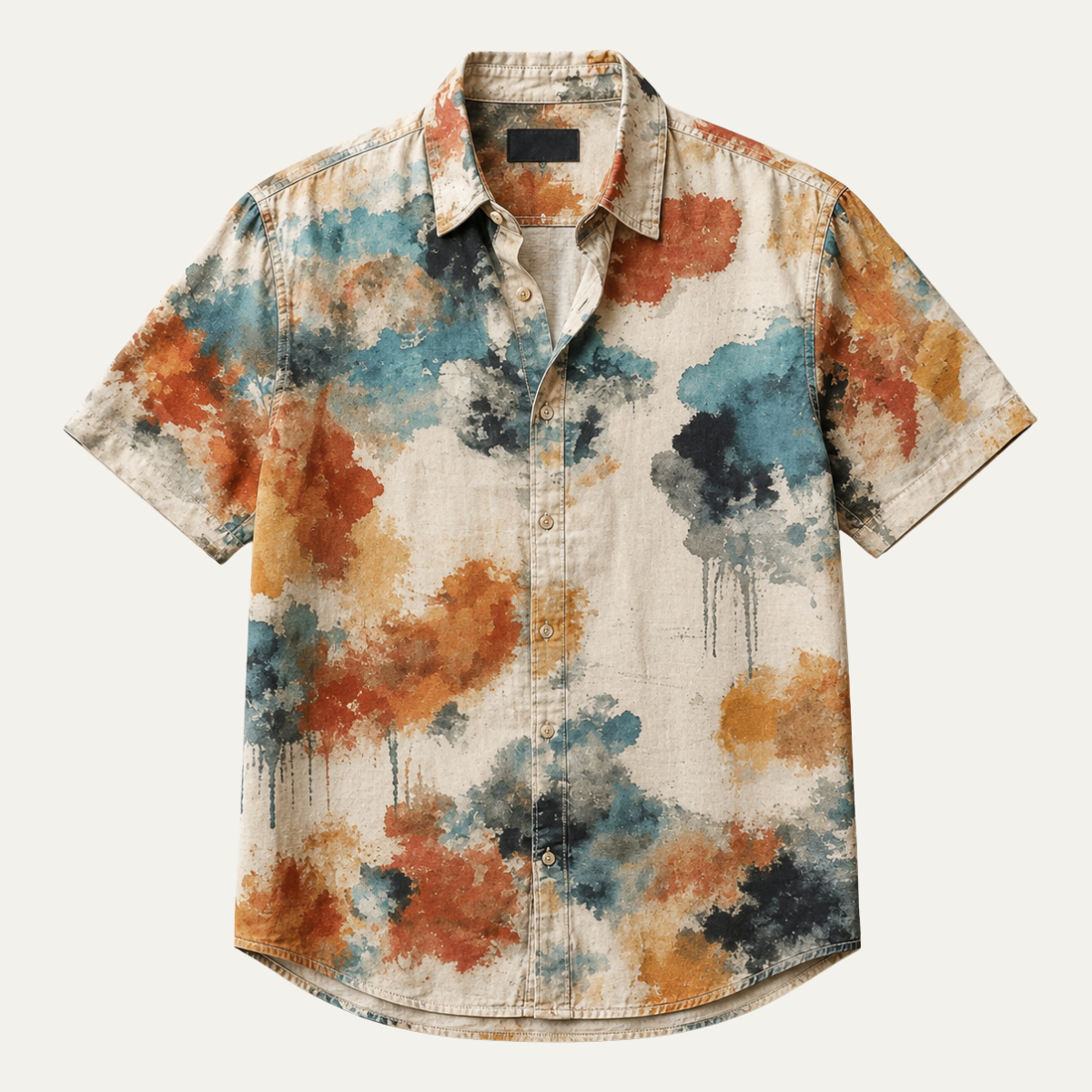 The Rockefeller Men's Retro Geometric Print Shirt