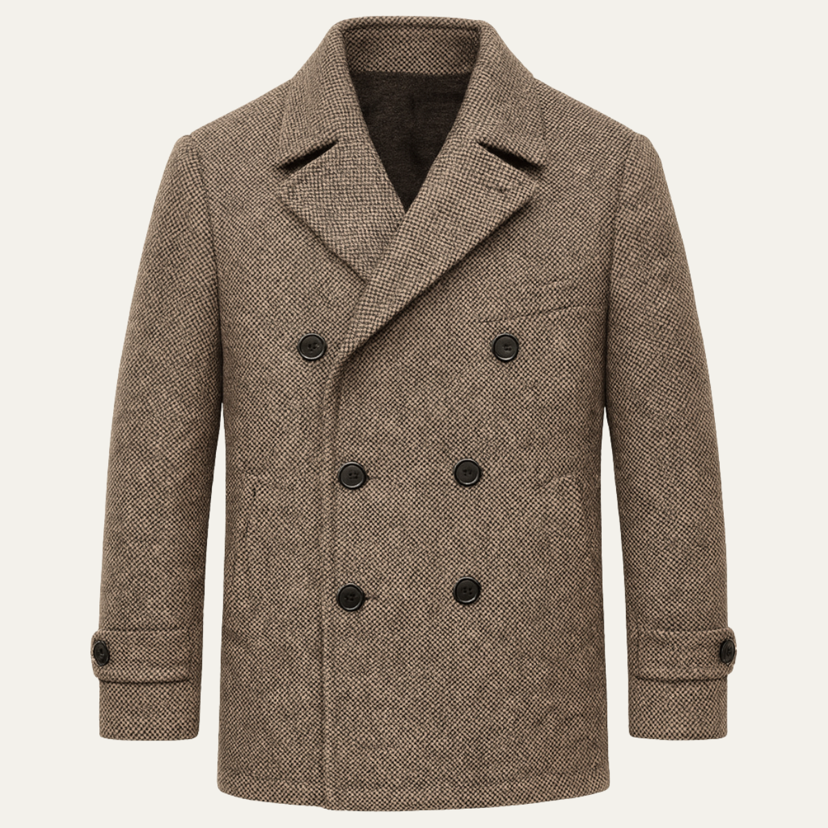 The Kensington Men’s Double Breasted Herringbone Blazer - Brown