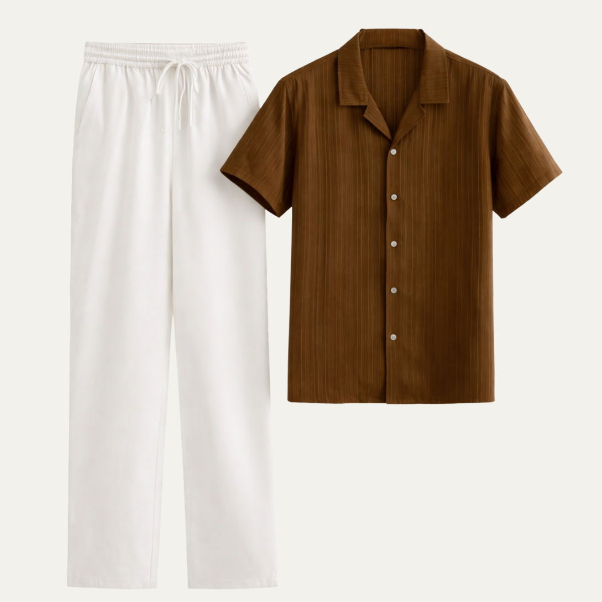 The Brookwood Ridge Men’s Textured Button Up Trendy Set – Shirt & Pants