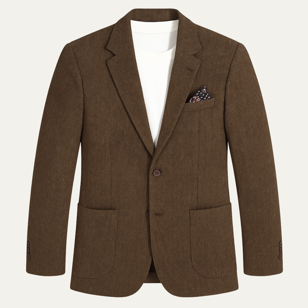The Domaso Men’s Business Herringbone Single Breasted Wool Tweed Blazer - Wedding Guest