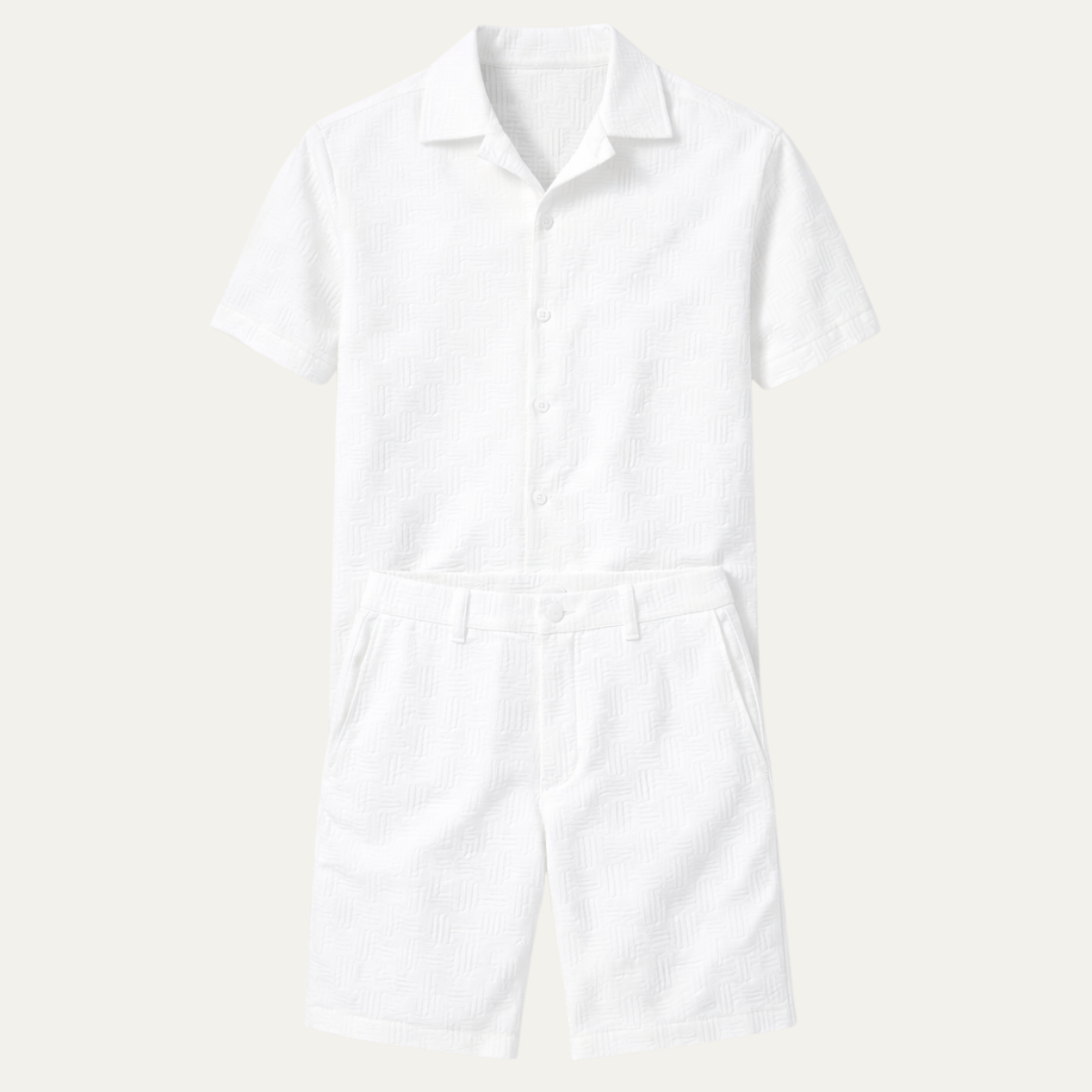 The Ashbourne Men’s Trendy Summer Button Up Shirt & Shorts Set