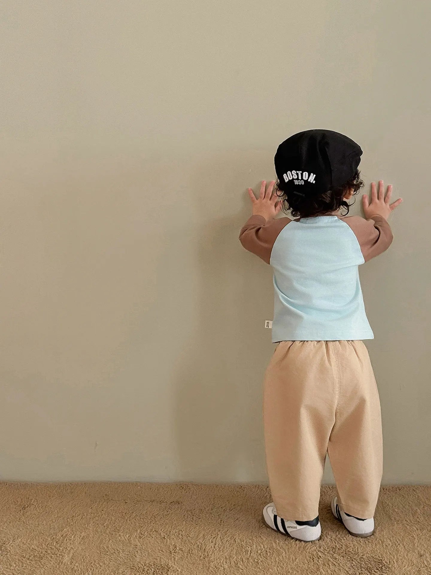 Baby Boys Embroidered Striped Harem Pants – Khaki