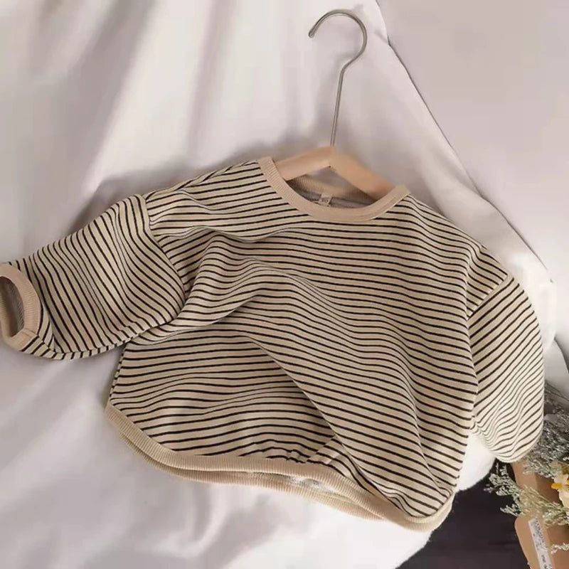 Unisex Cotton Striped Sweatshirt