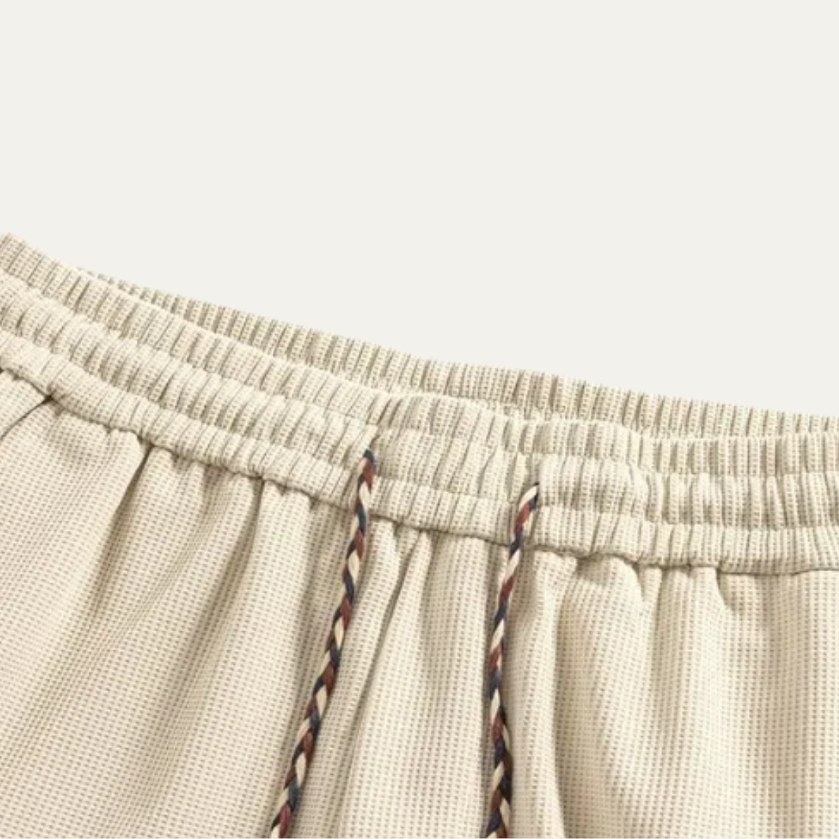 The Balmain Men’s Textured Casual Shorts Elastic Waist Drawstring Summer Shorts