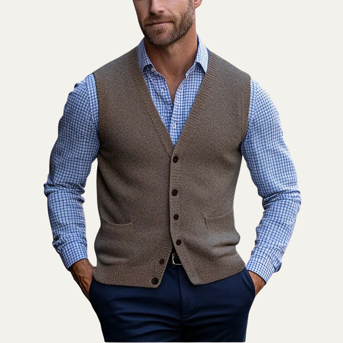 The Somerset Men’s Smart Casual Button Front Knit Vest