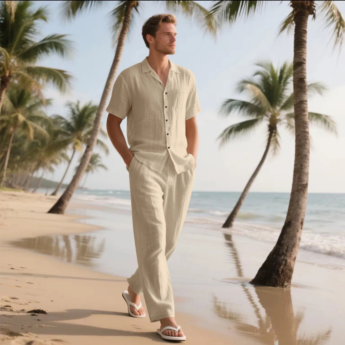 The Crestfall Men’s Summer Linen Set – Shirt & Pants