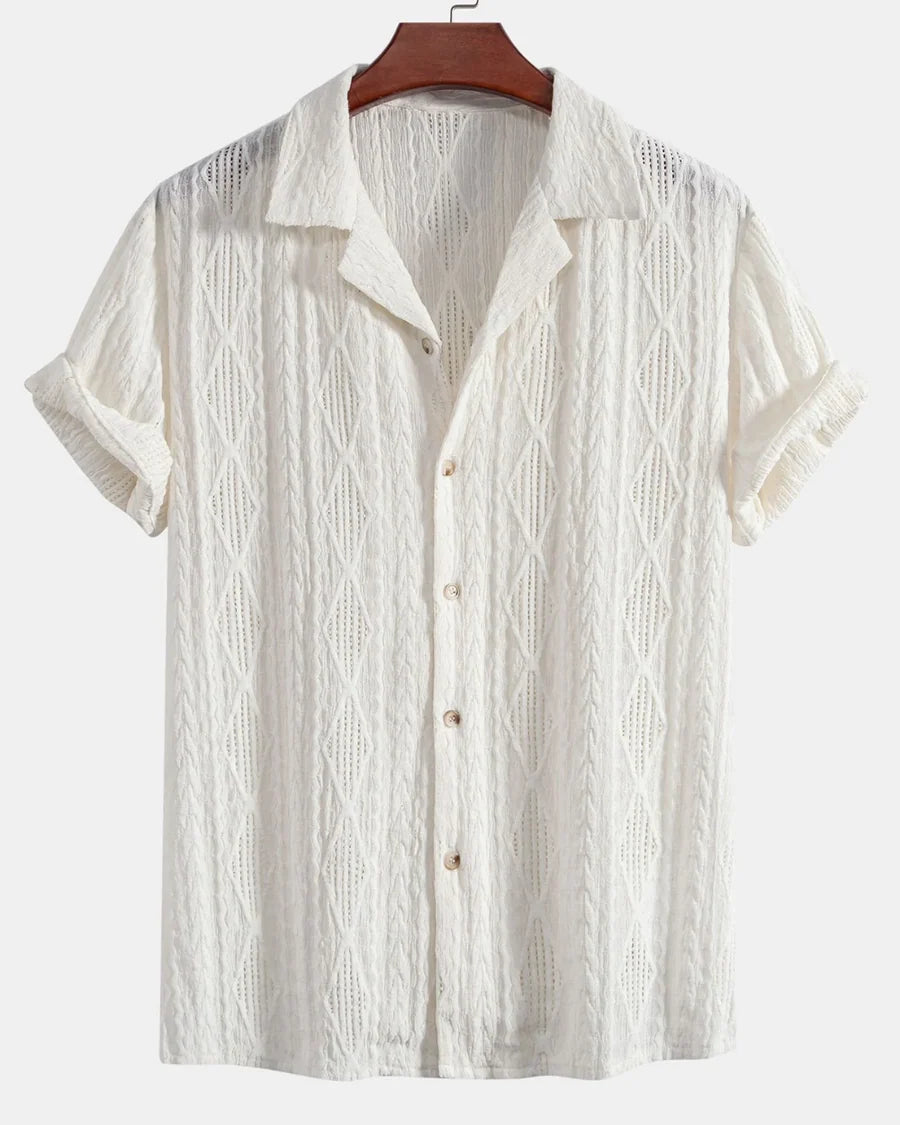 The Greenwich Men's Trendy Short Sleeve Button Up Shirt