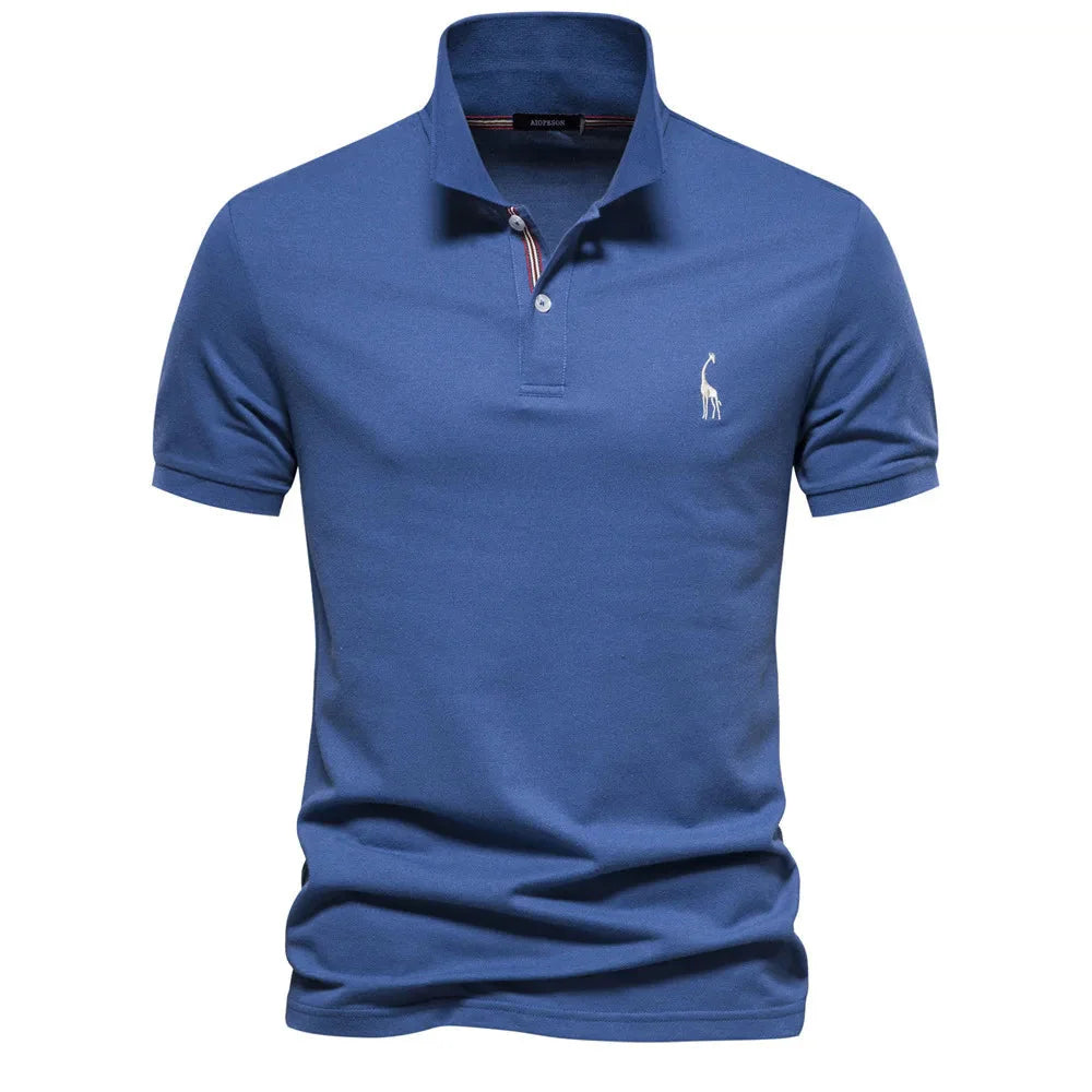 The Pienza Men's Elegant Embroidered Cotton Polo Shirt