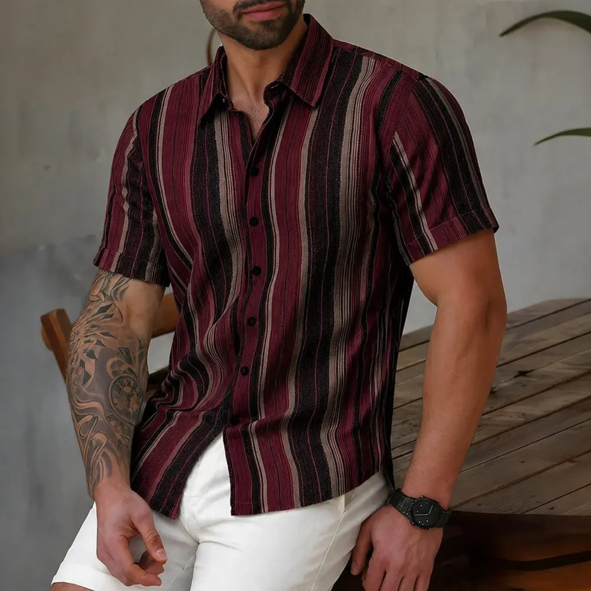 The Chatham Men's Vertical Striped Button Down Shirt