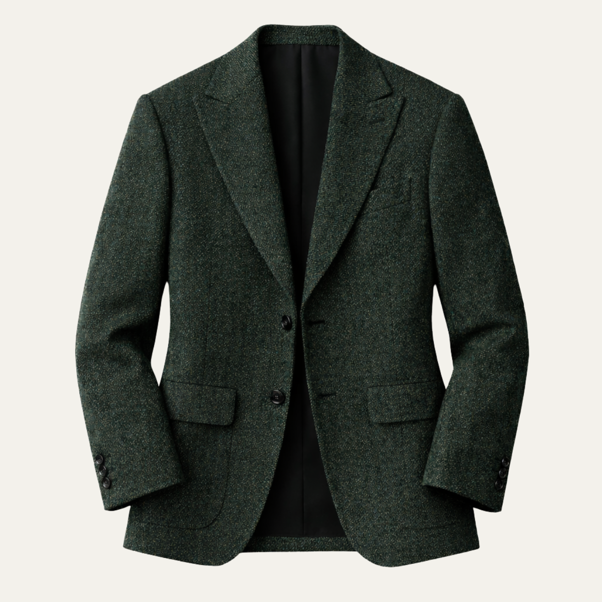 The Rome Men’s Elegant Tailored Tweed Fishbone Blazer Jacket